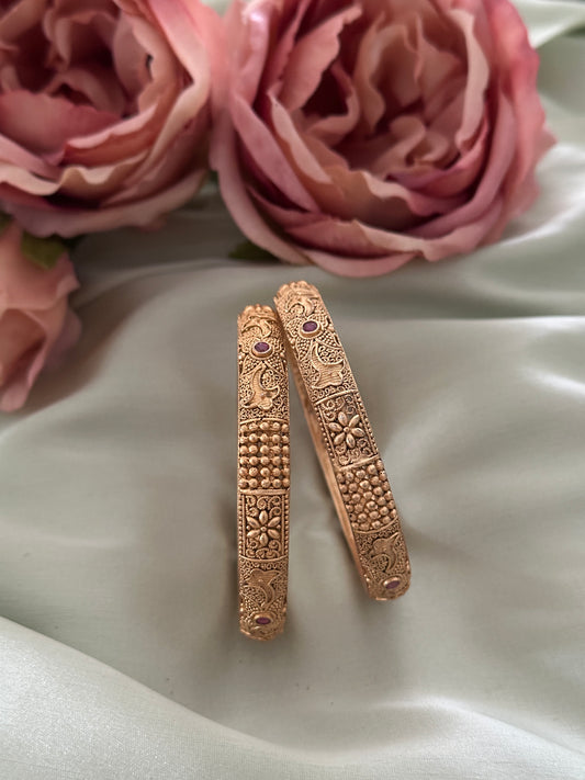Dull gold matte bangles 2.6
