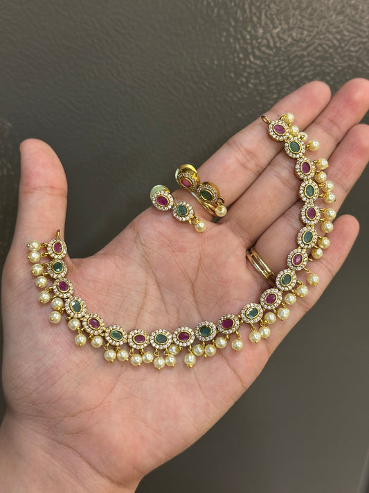 Multi Stone Guttapusalu Choker