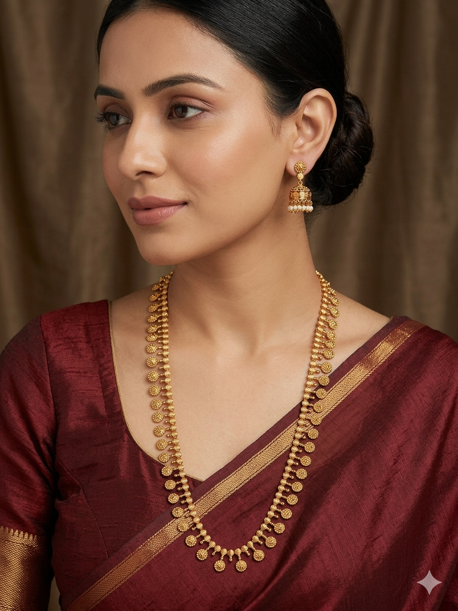 Non Idol Baby Coin Haaram with Jhumkas