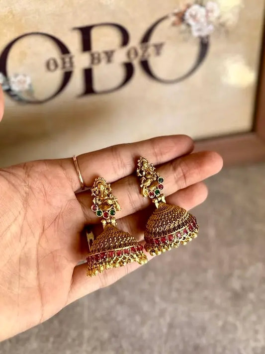 Ganesha Antique Jhumkas