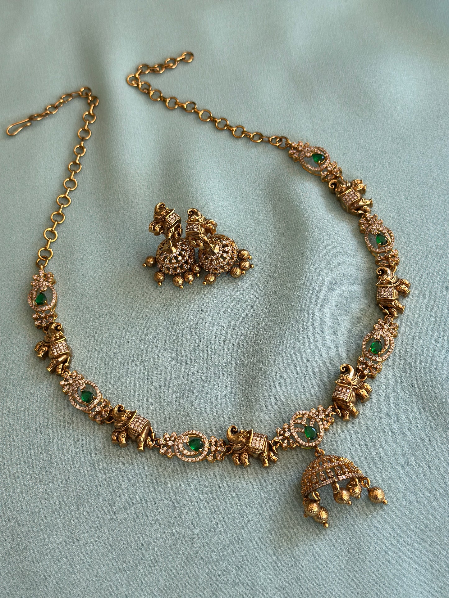 Tusker x Emerald Bell Necklace