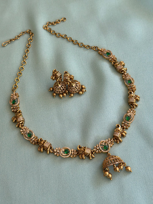 Tusker x Emerald Bell Necklace