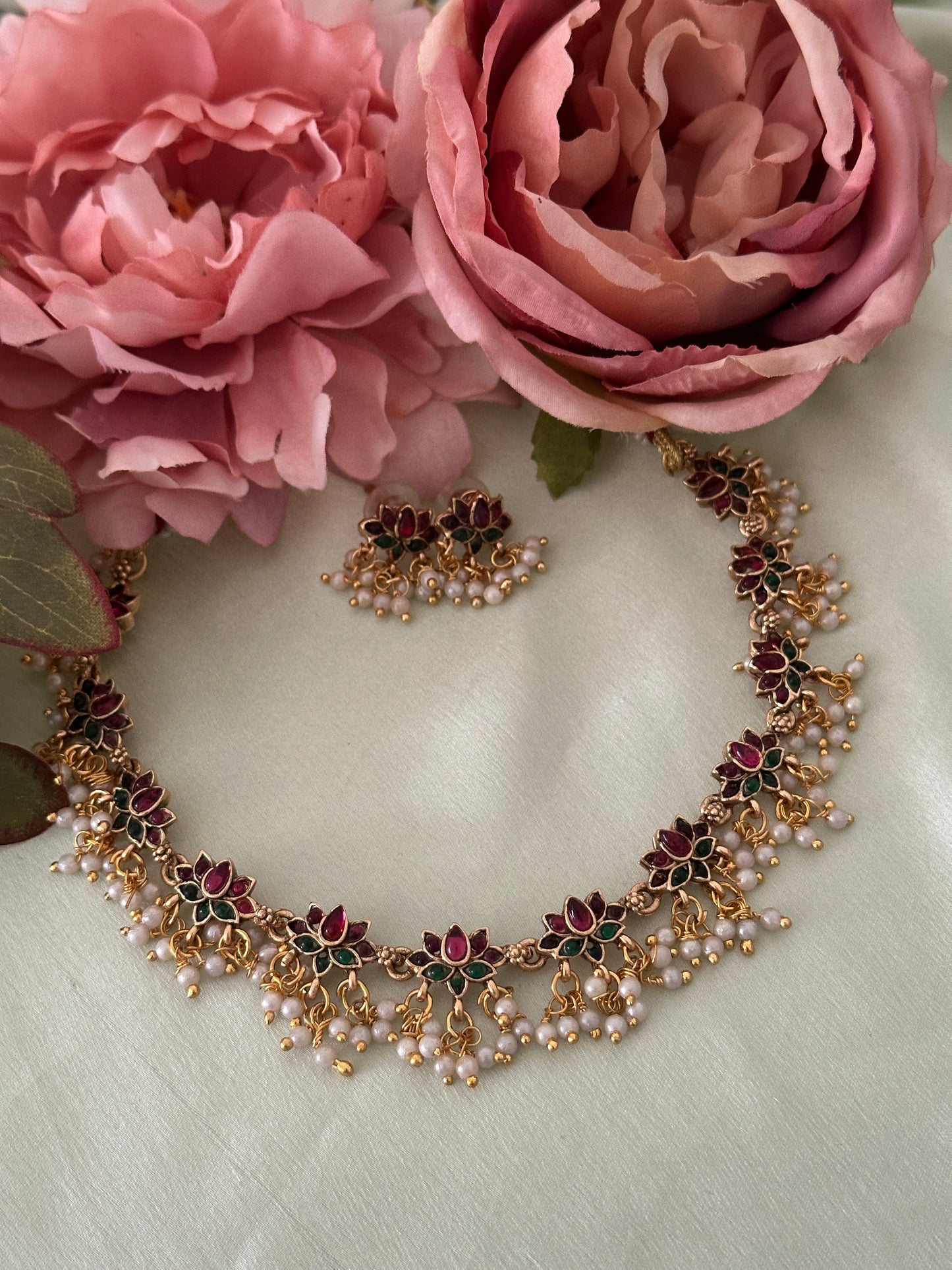 Shristi lotus Guttapusalu necklace