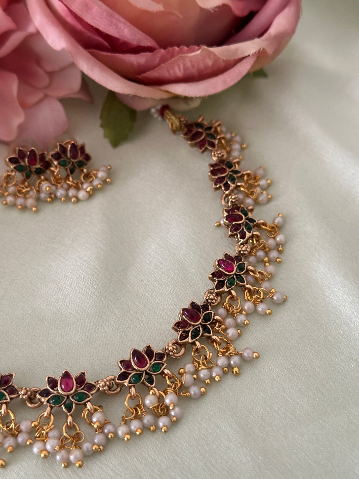 Shristi lotus Guttapusalu necklace