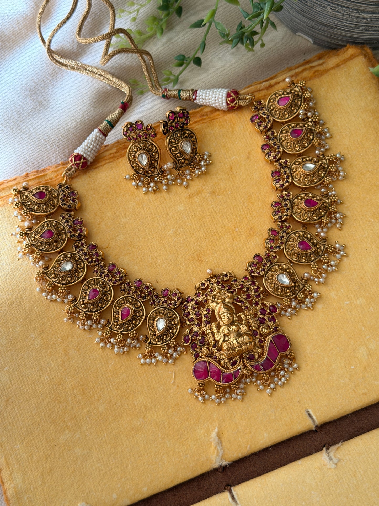 Yaamini Gold Replica Guttapusalu Necklace