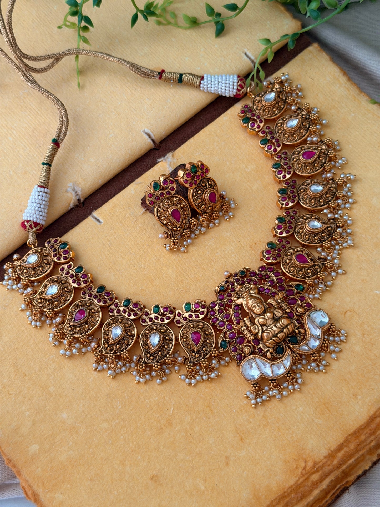Yaamini Gold Replica Guttapusalu Necklace