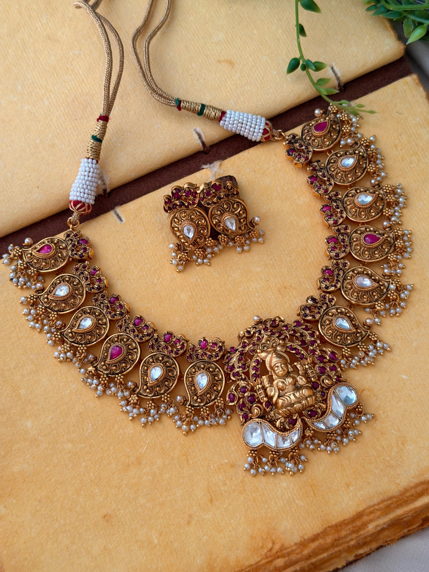 Yaamini Gold Replica Guttapusalu Necklace