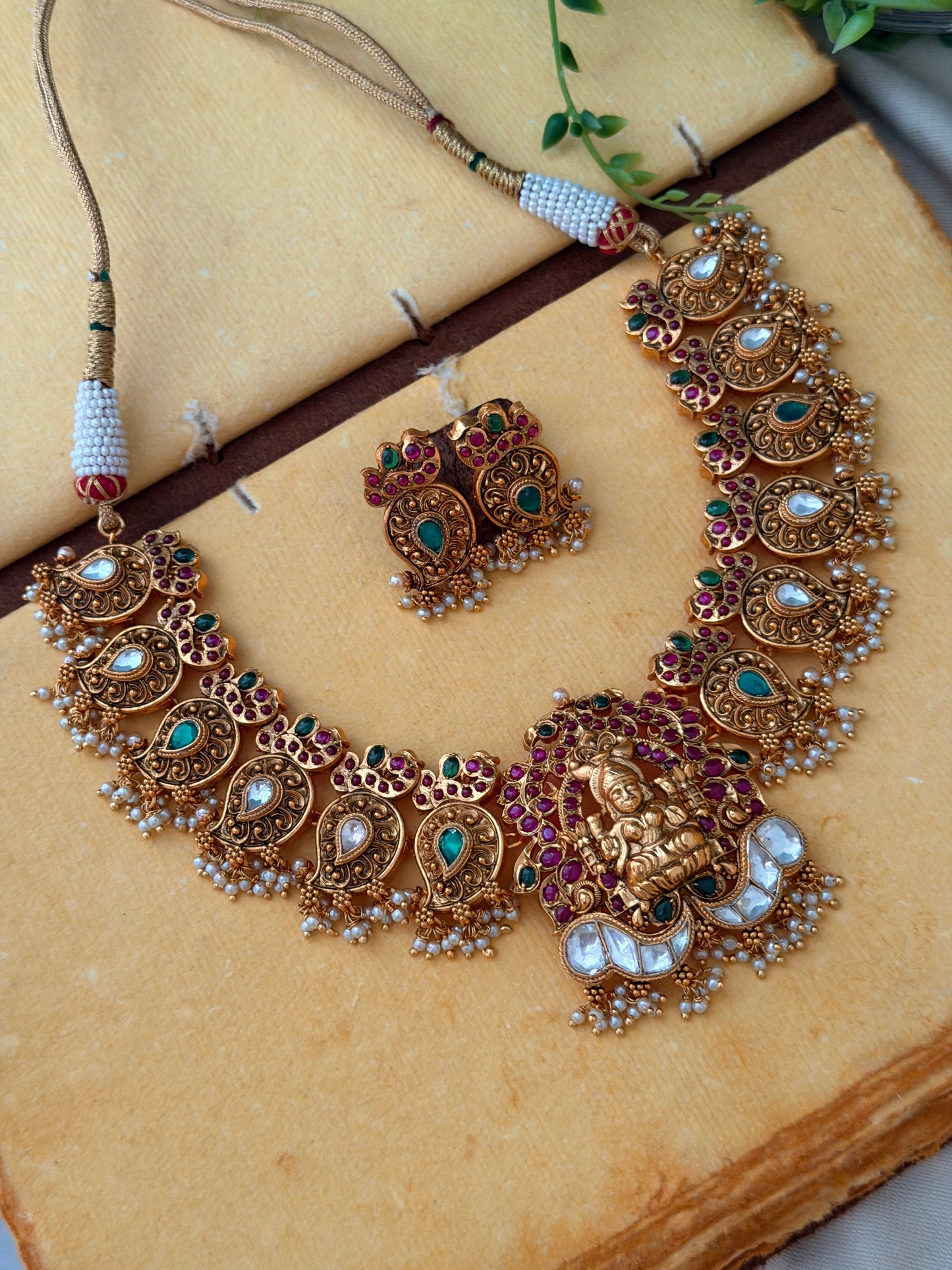 Yaamini Gold Replica Guttapusalu Necklace