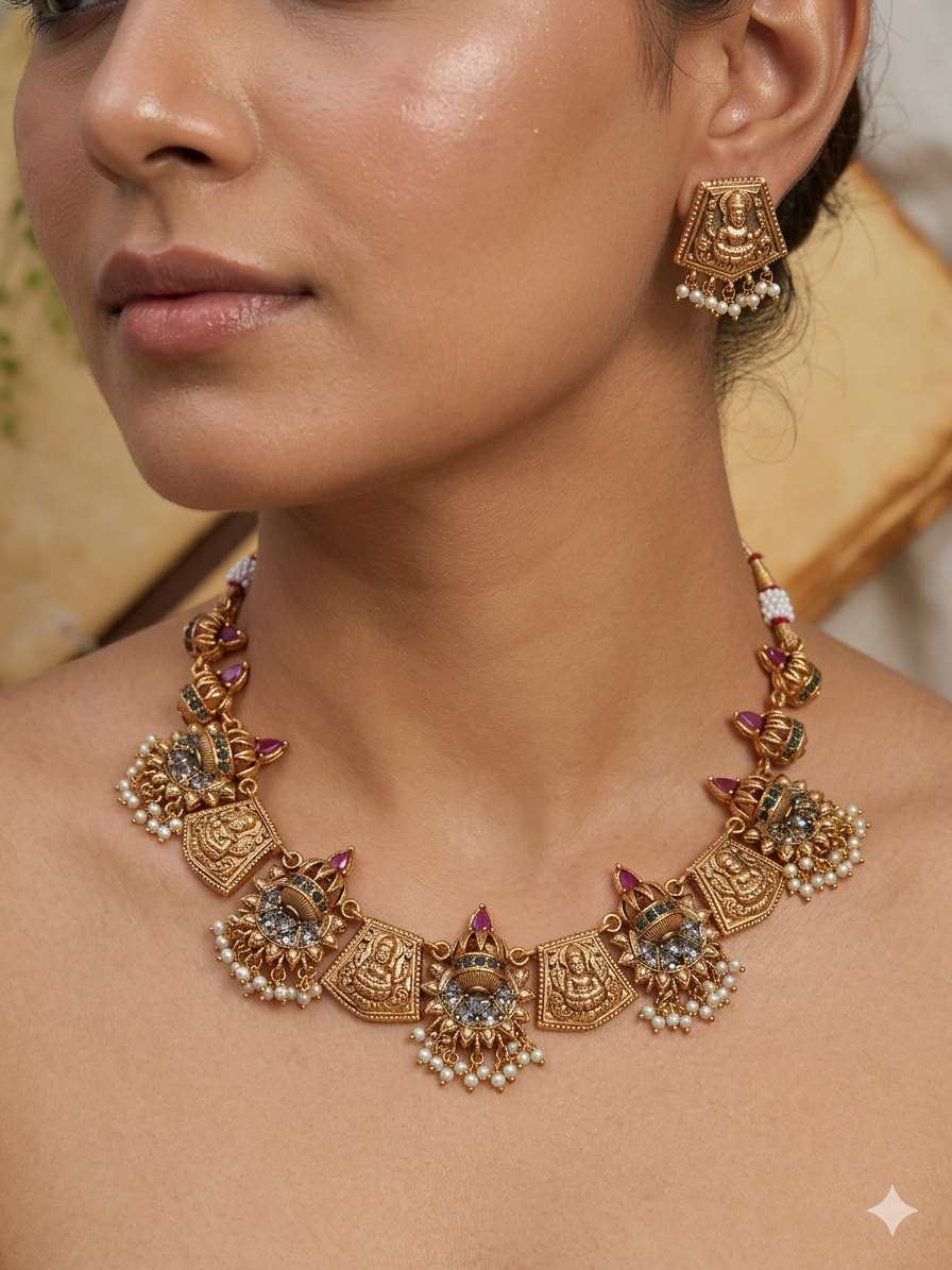Rajapatta Mini Guttapusalu Necklace