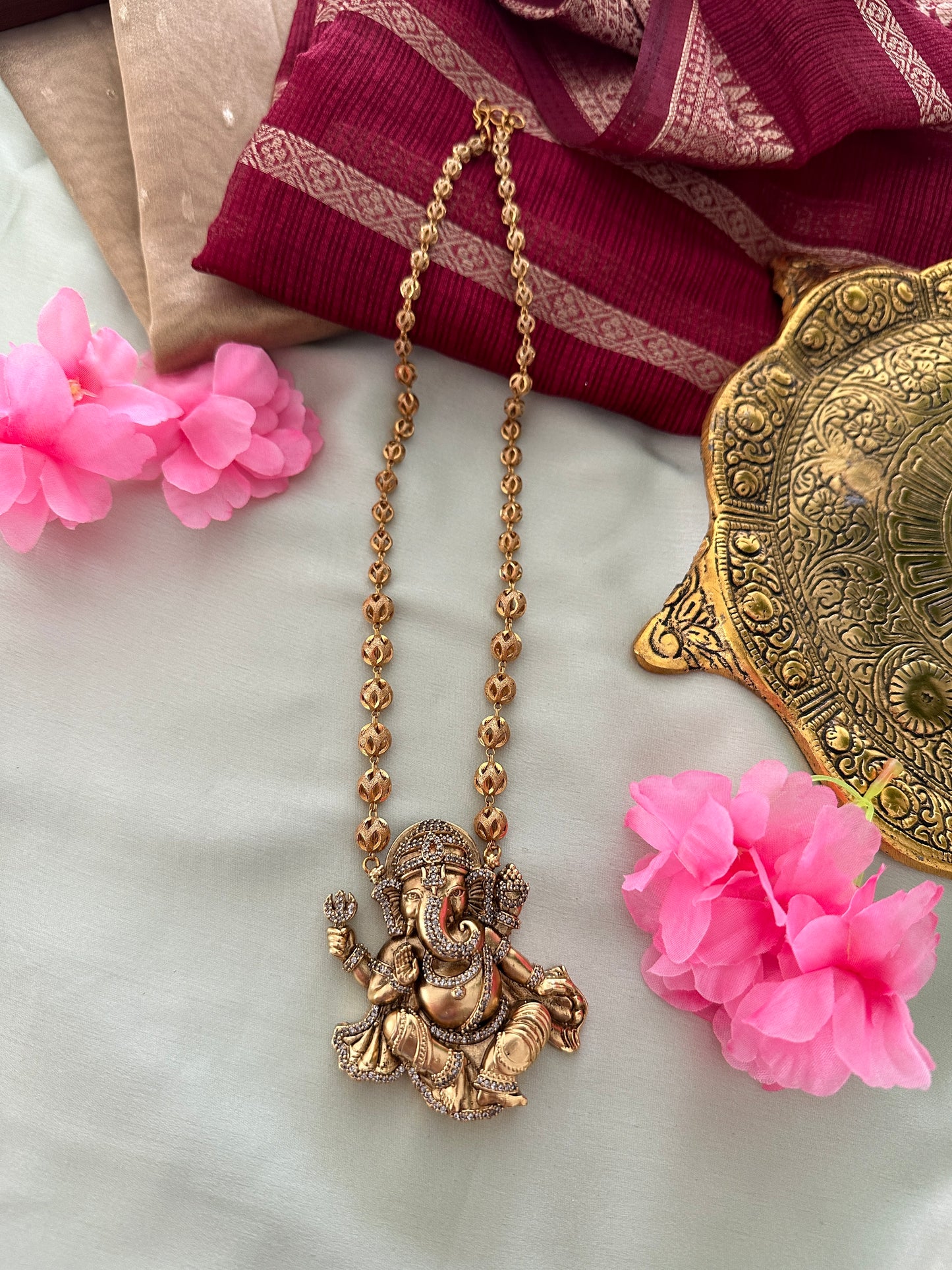 Antique x AD Ganesha Chain