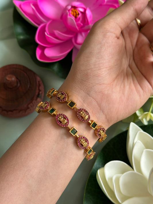 Ruby x emerald Devi bangles (Set of 2)