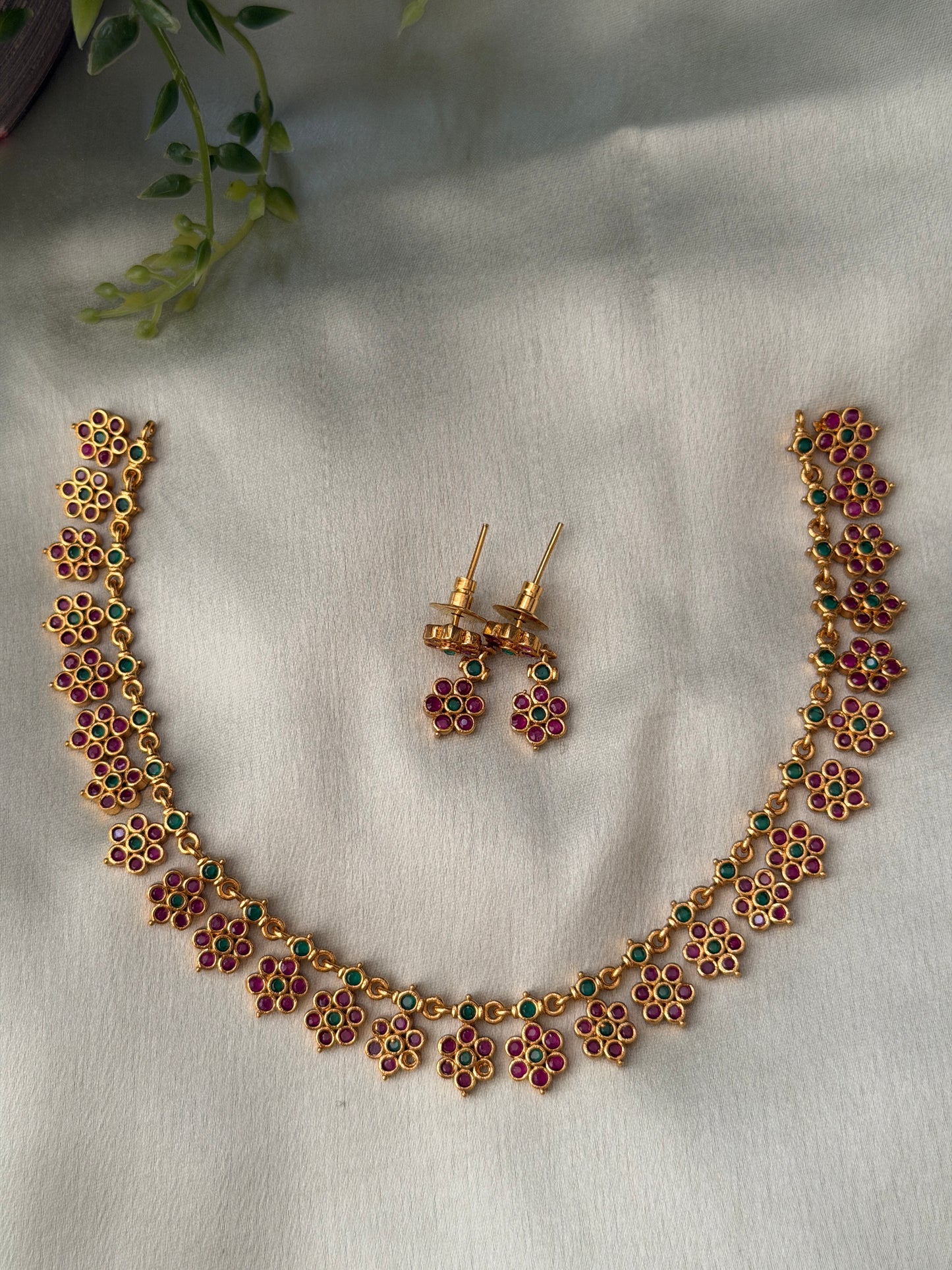 Floral Kempu Necklace (New)