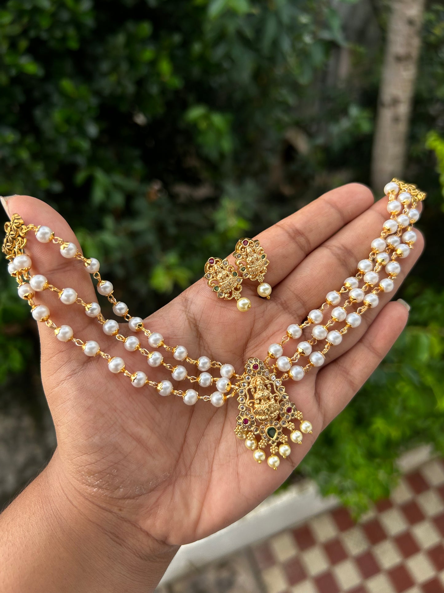 Lalithambika Pearl Choker