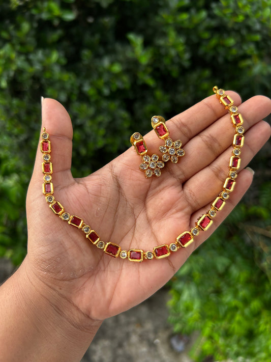 Square Kempu Choker