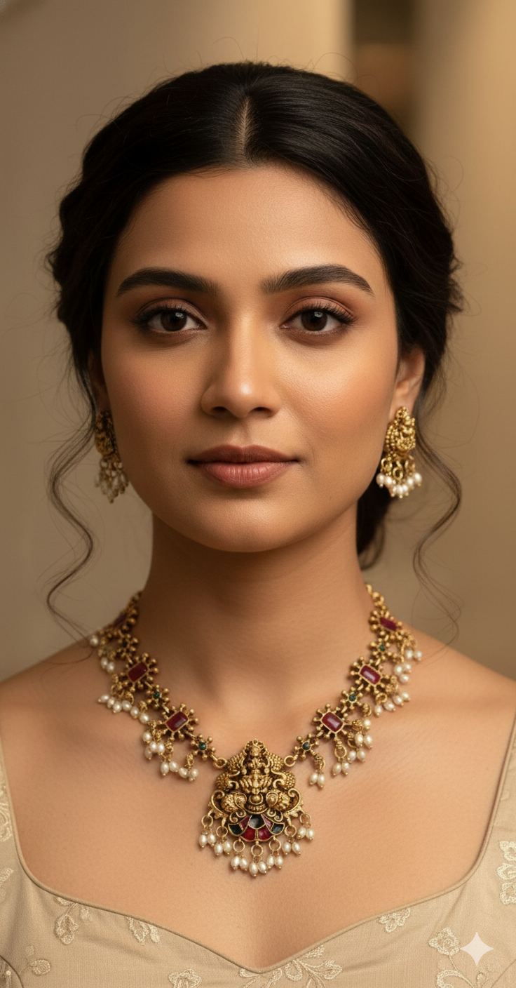 Rice Pearl Sufi x Lakshmi Necklace