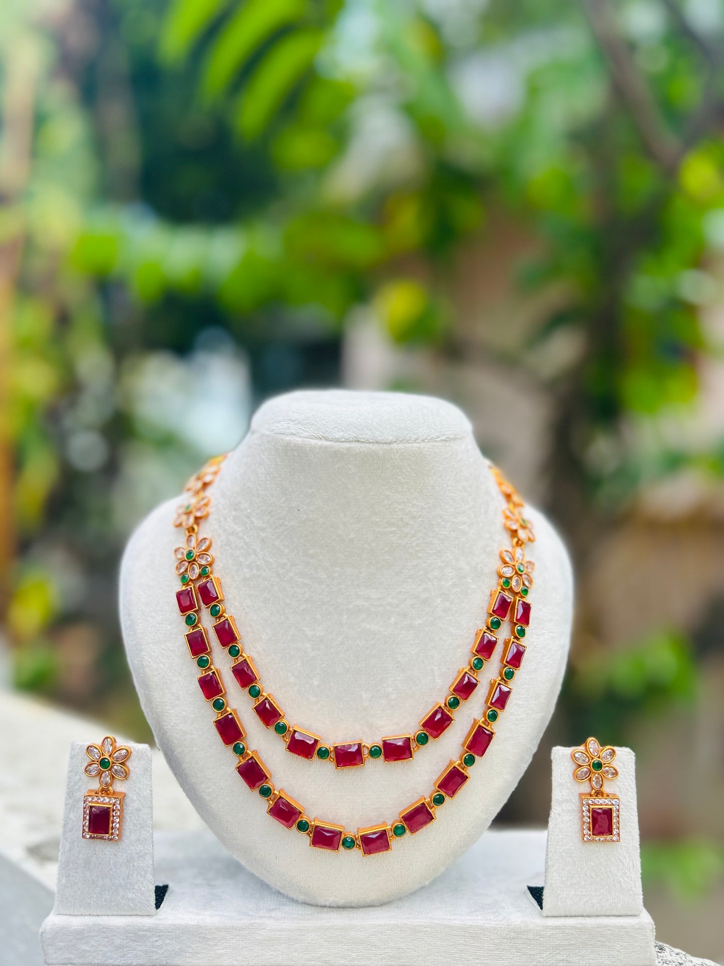 Dual Layer Ruby Budgeted Necklace