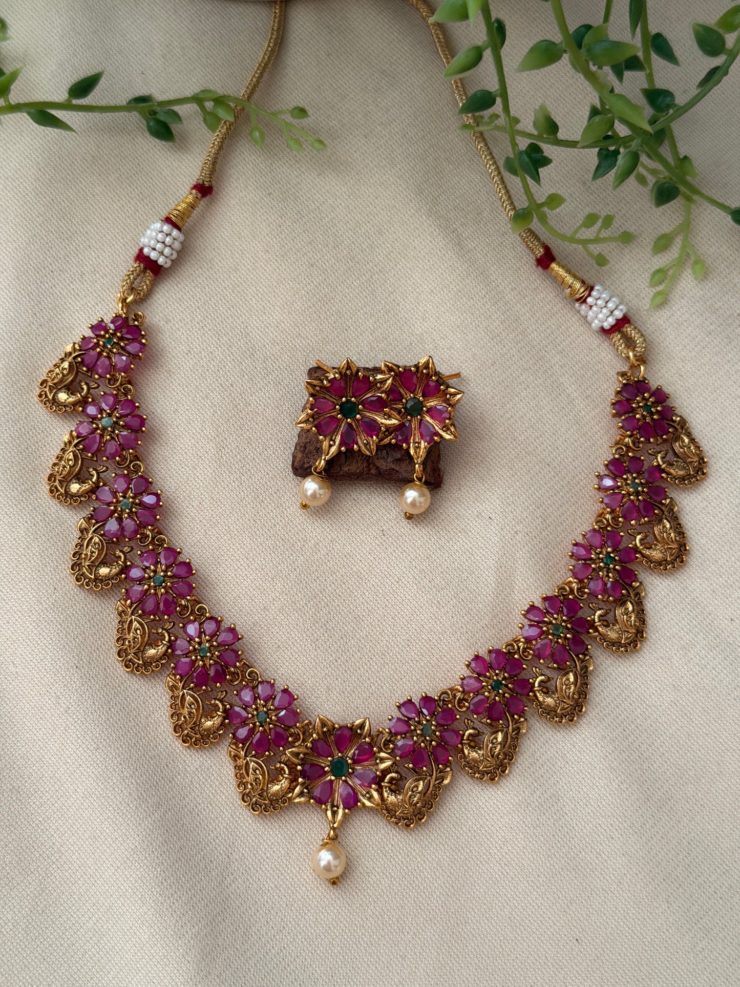 Vasunthara Ruby Necklace set