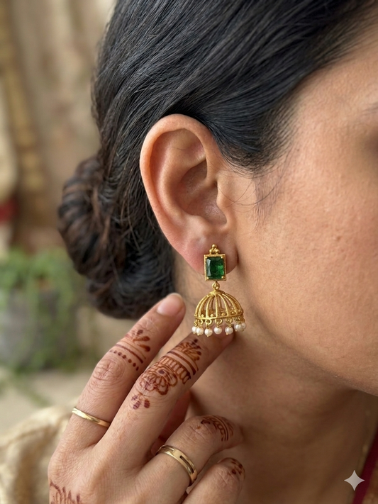 Precious Stone Jhumkas