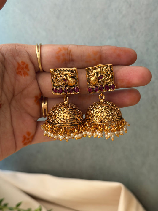 Azura Jadau Square Pendant Jhumka