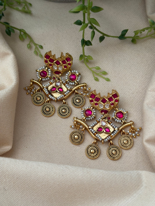 Jadau Pearl chakra Earrings