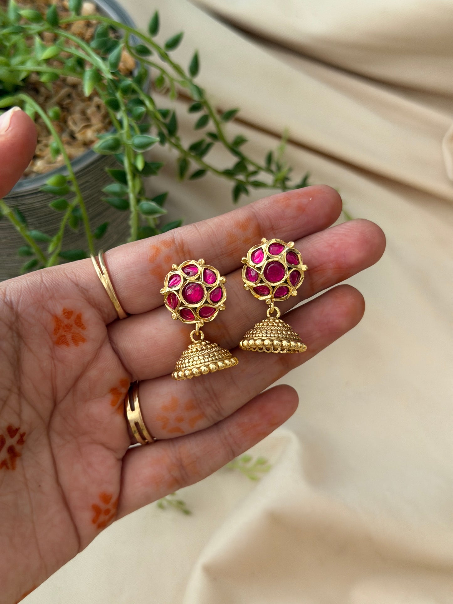 Baby Matte Jadau Jhumkas