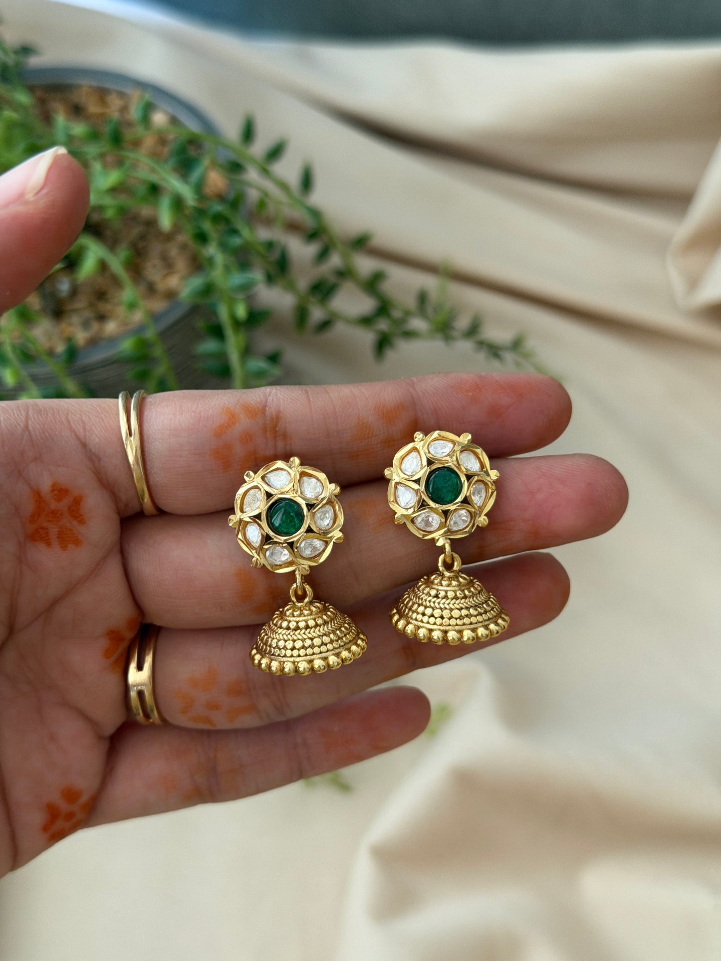Baby Matte Jadau Jhumkas