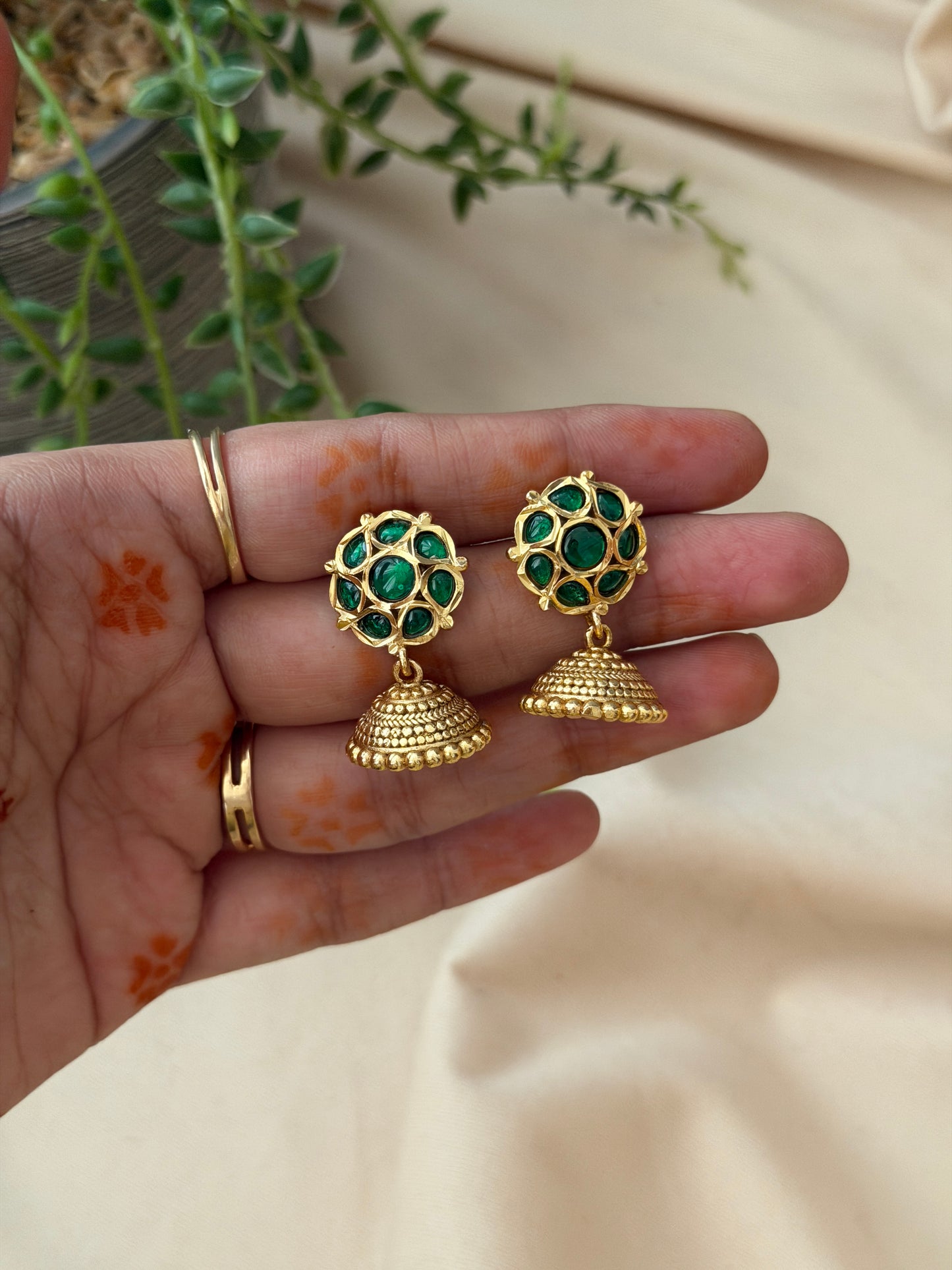 Baby Matte Jadau Jhumkas