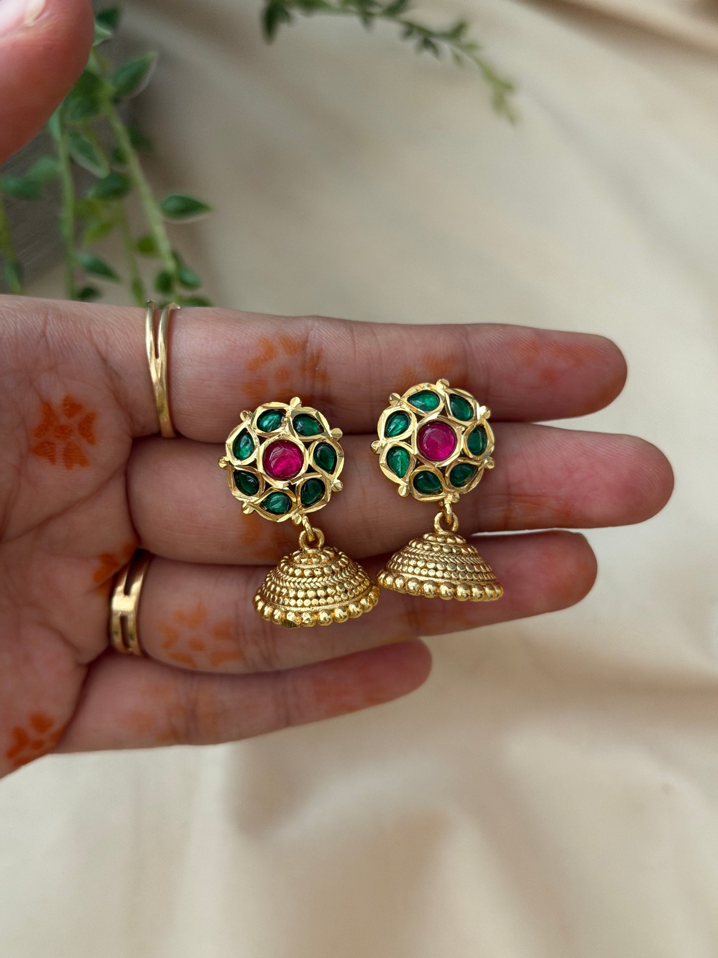 Baby Matte Jadau Jhumkas