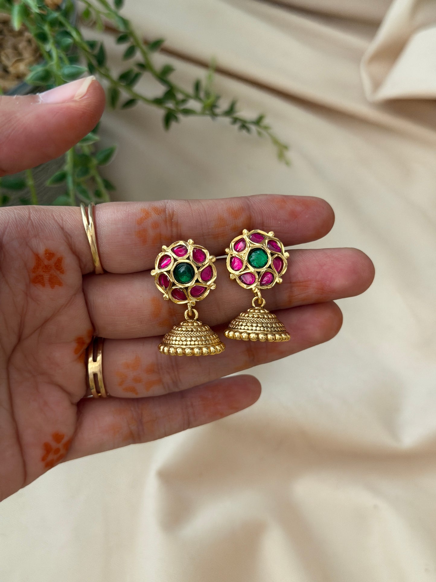 Baby Matte Jadau Jhumkas