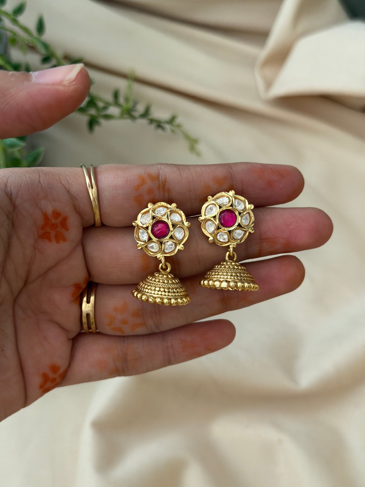 Baby Matte Jadau Jhumkas