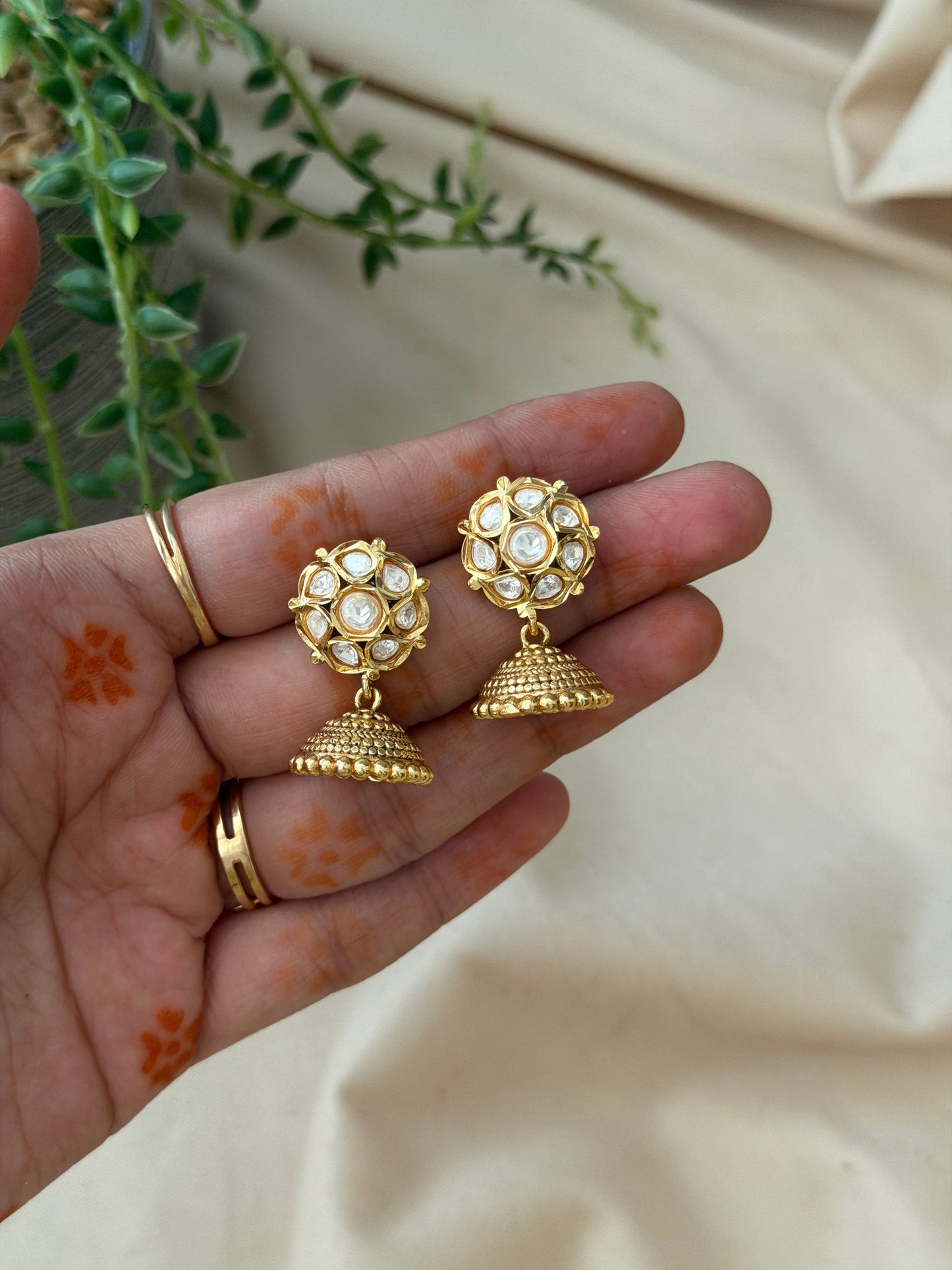 Baby Matte Jadau Jhumkas