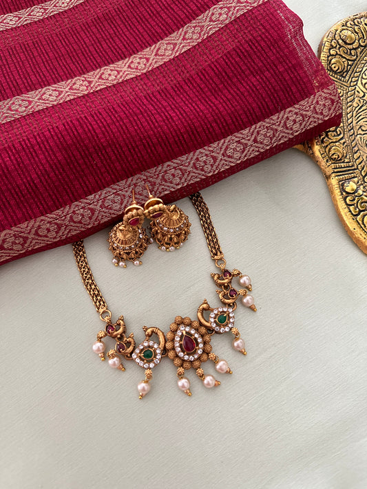 Baby azura choker with jhumkas