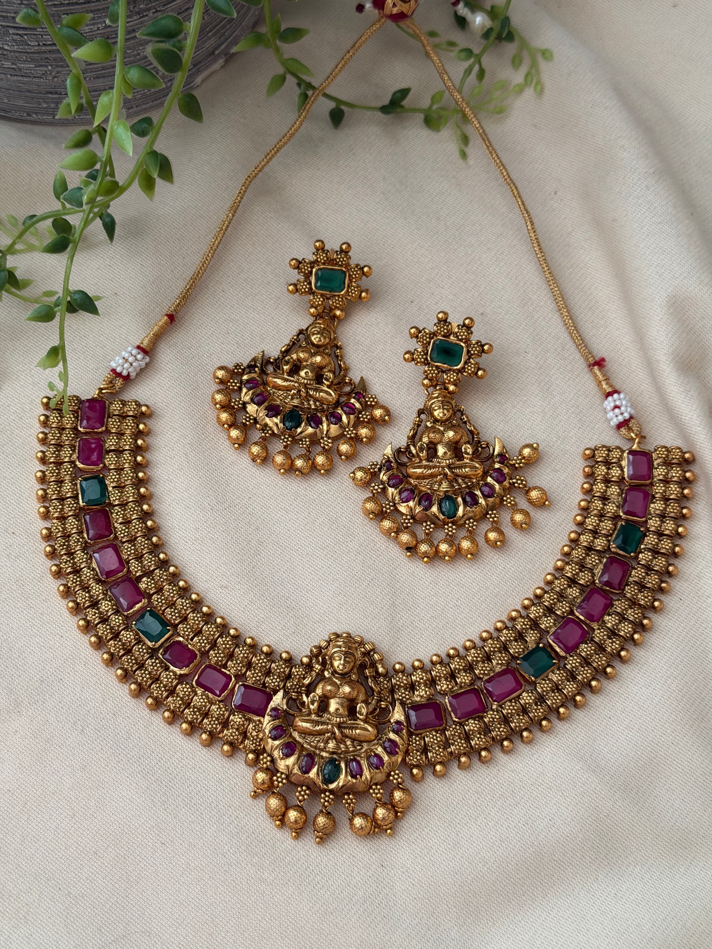 Ojasvi Ruby x Emerald Necklace