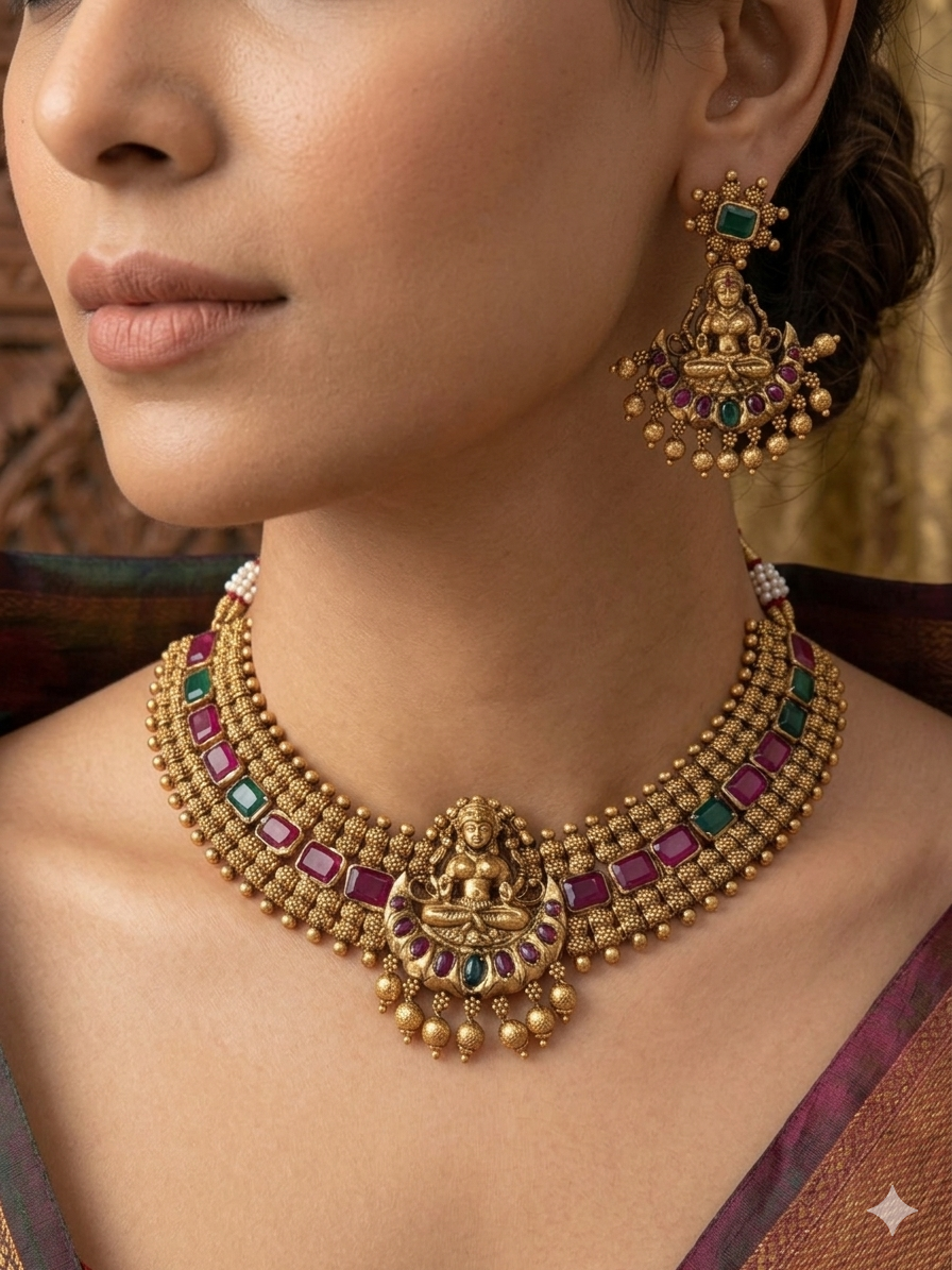 Ojasvi Ruby x Emerald Necklace