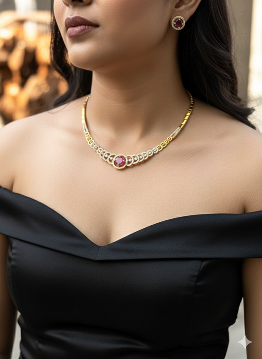 Half Moon Ruby Choker