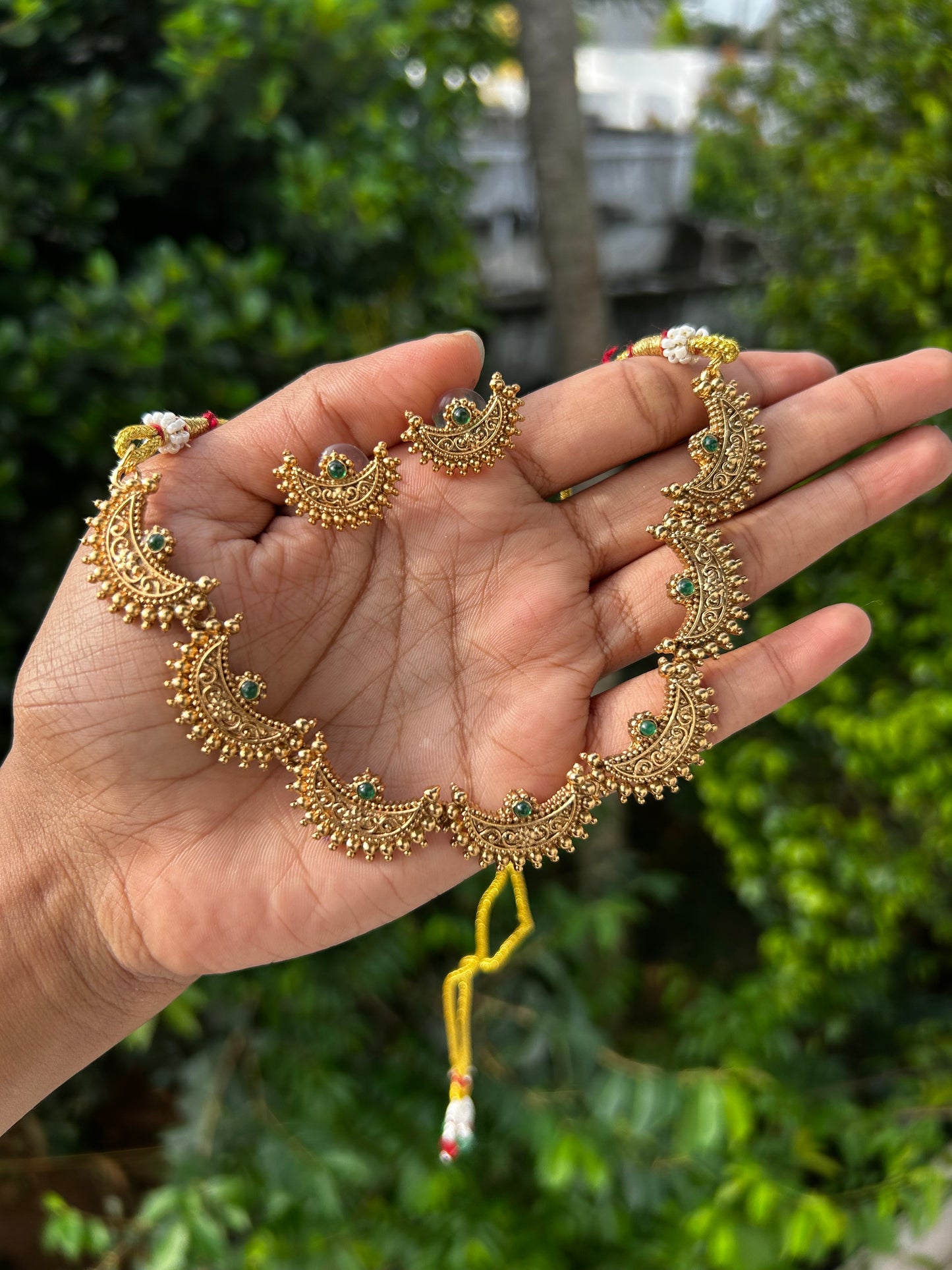 Matte Gold HalfMoon necklace
