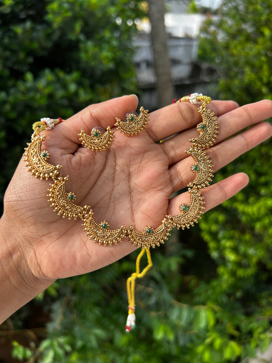 Matte Gold HalfMoon necklace