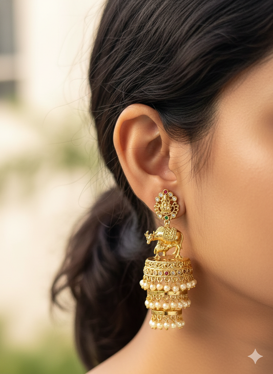 Gomatha Antique Jhumkas