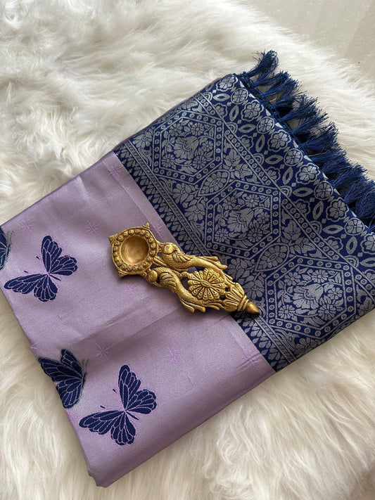 Lavender Tissue Silk Saree