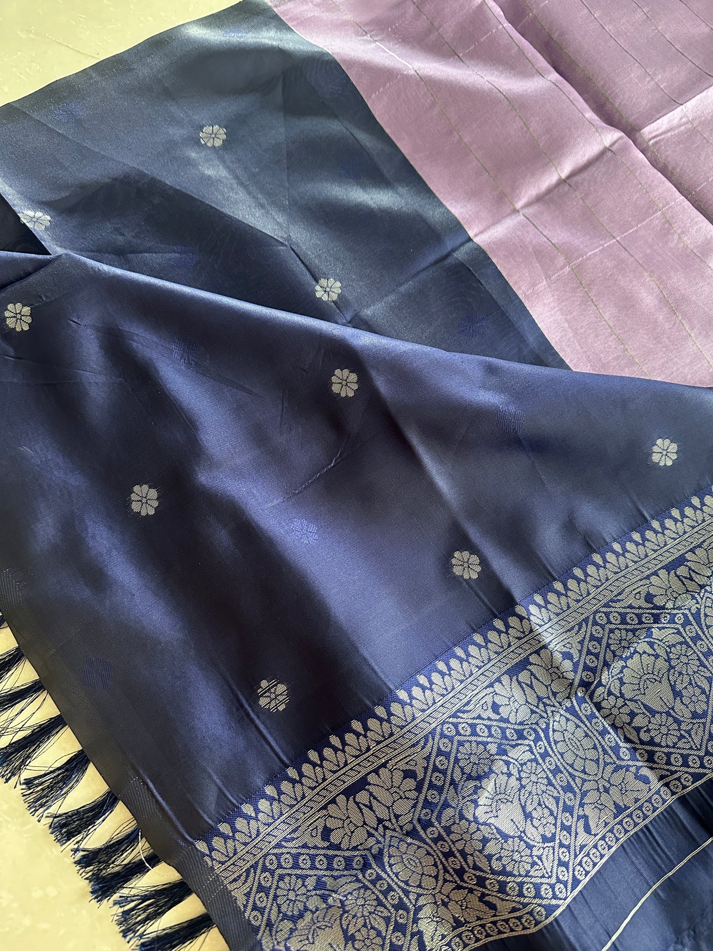 Lavender Tissue Silk Saree