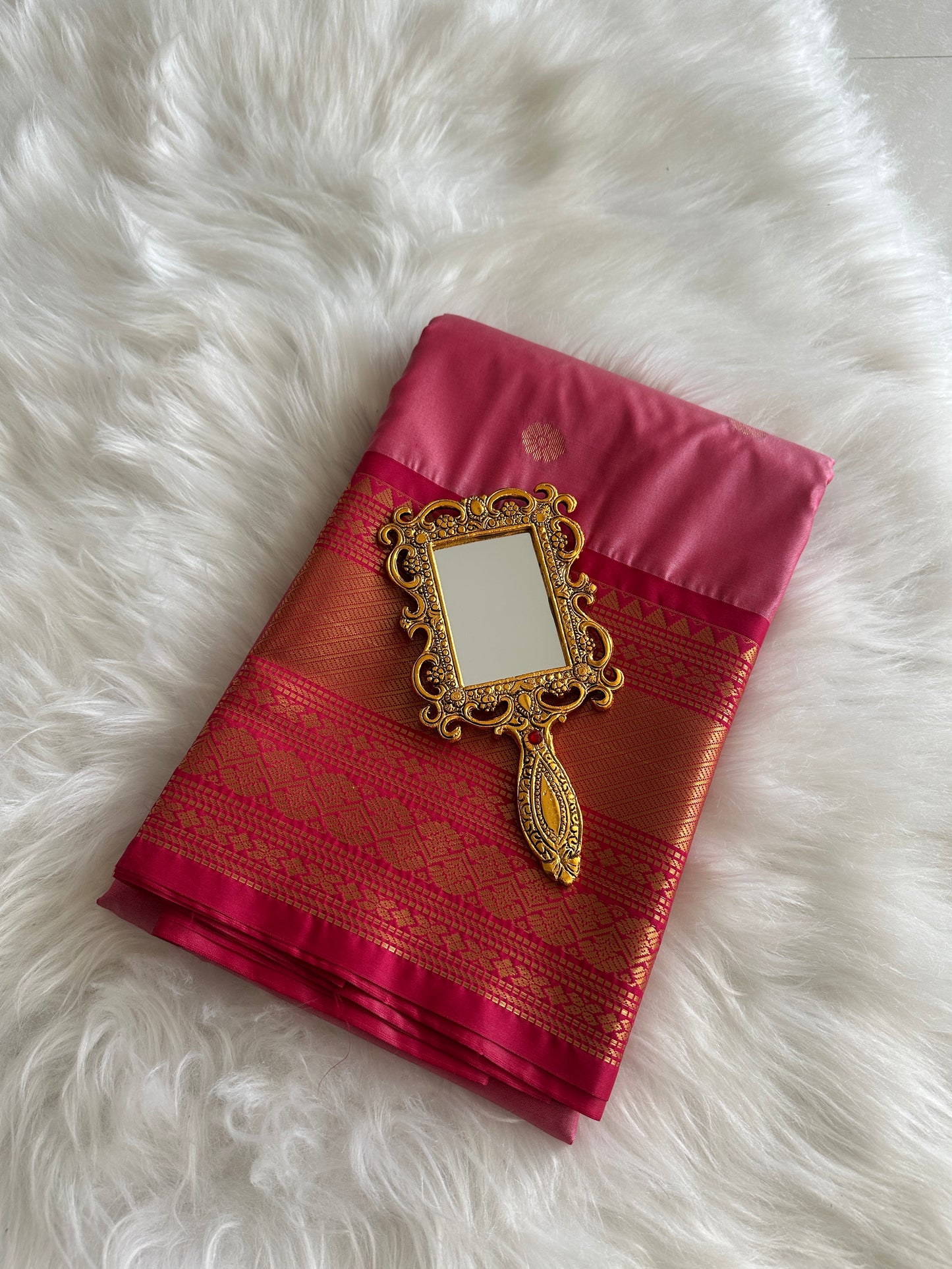 Blush Pink Semi Kanchivaram Pattu