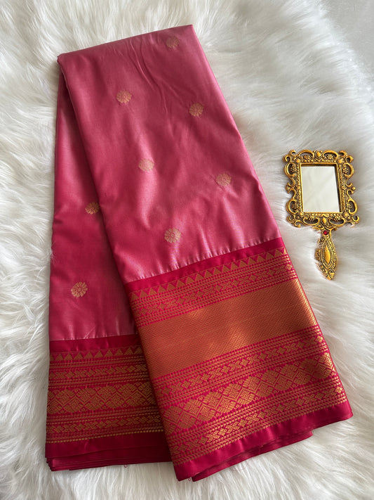 Blush Pink Semi Kanchivaram Pattu