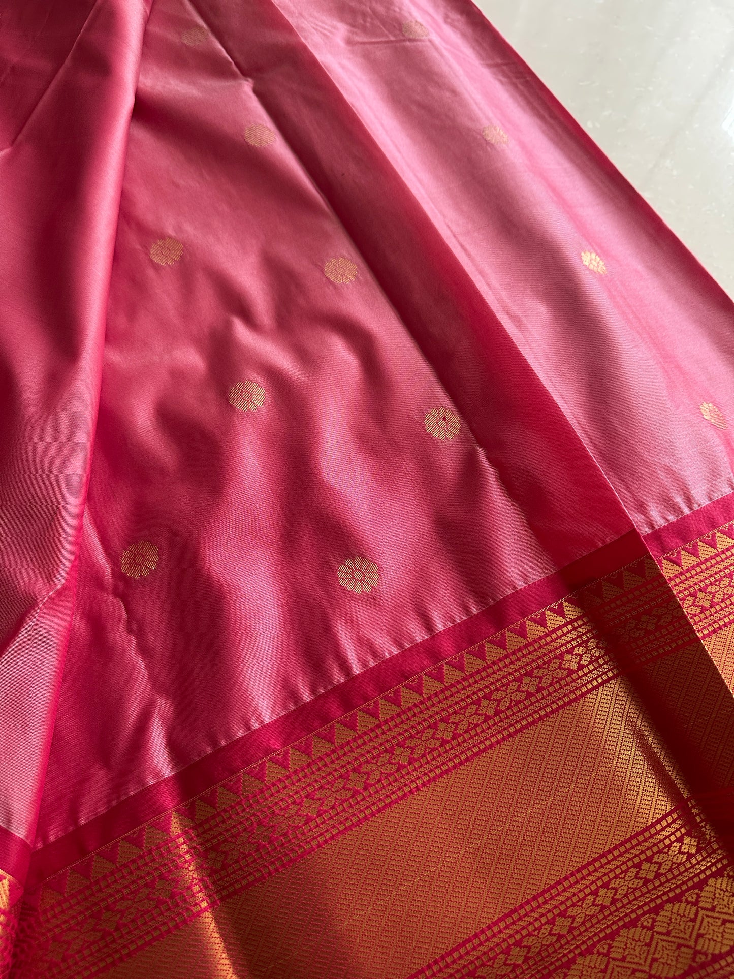 Blush Pink Semi Kanchivaram Pattu
