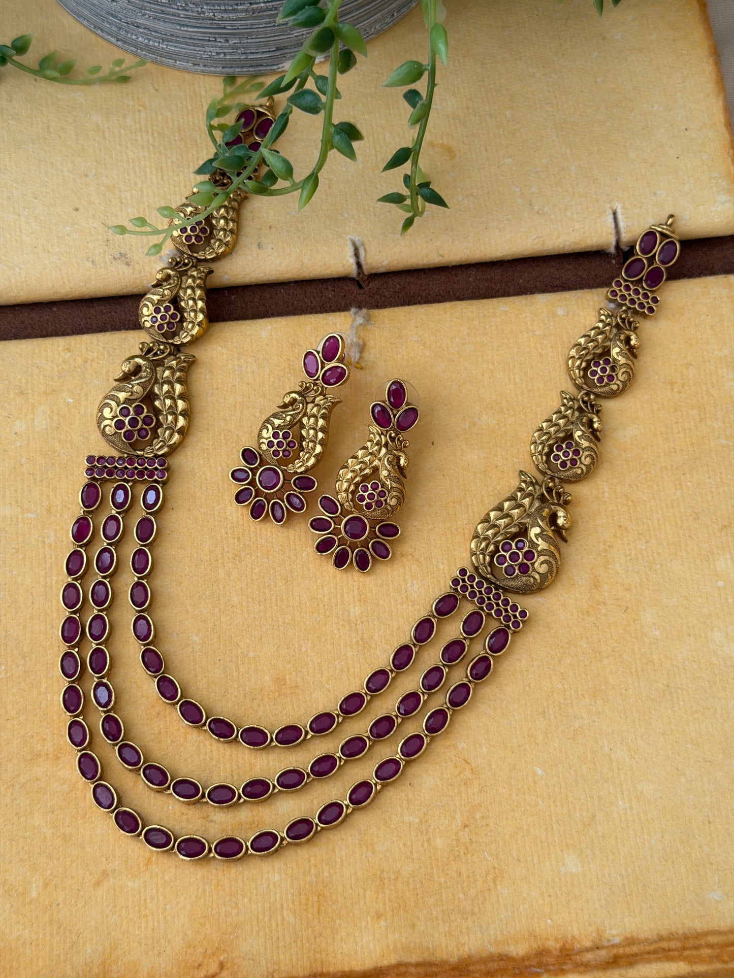 Ruby Layered Long Necklace
