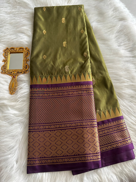 Mehendi Green Semi Kanchivaram Pattu