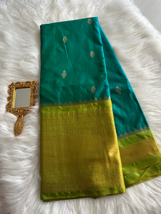 Marina Blue Semi Kanchivaram Pattu