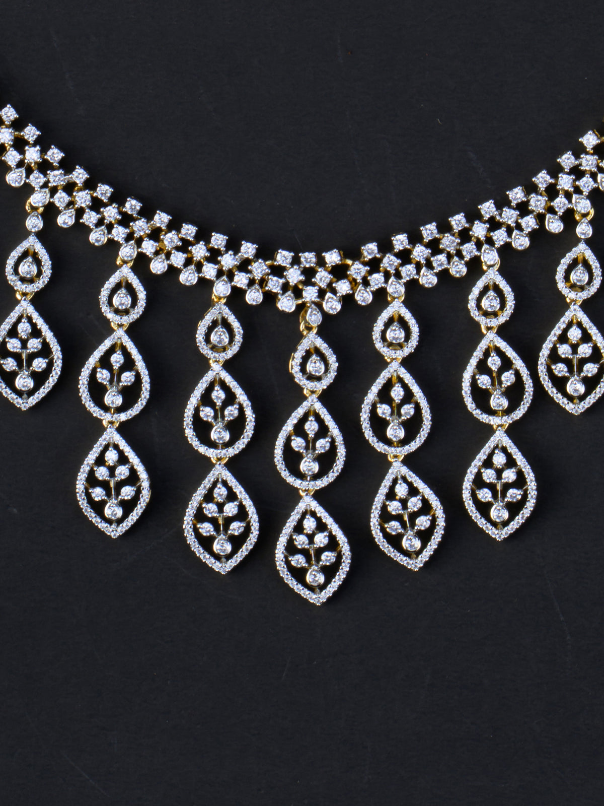 Thalir AD Necklace Set - Gold Polish necklace close-up