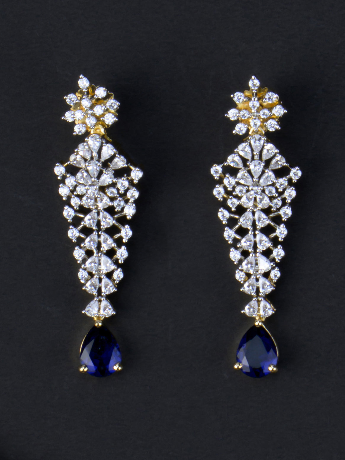 Vallika AD Necklace Set - Blue earrings