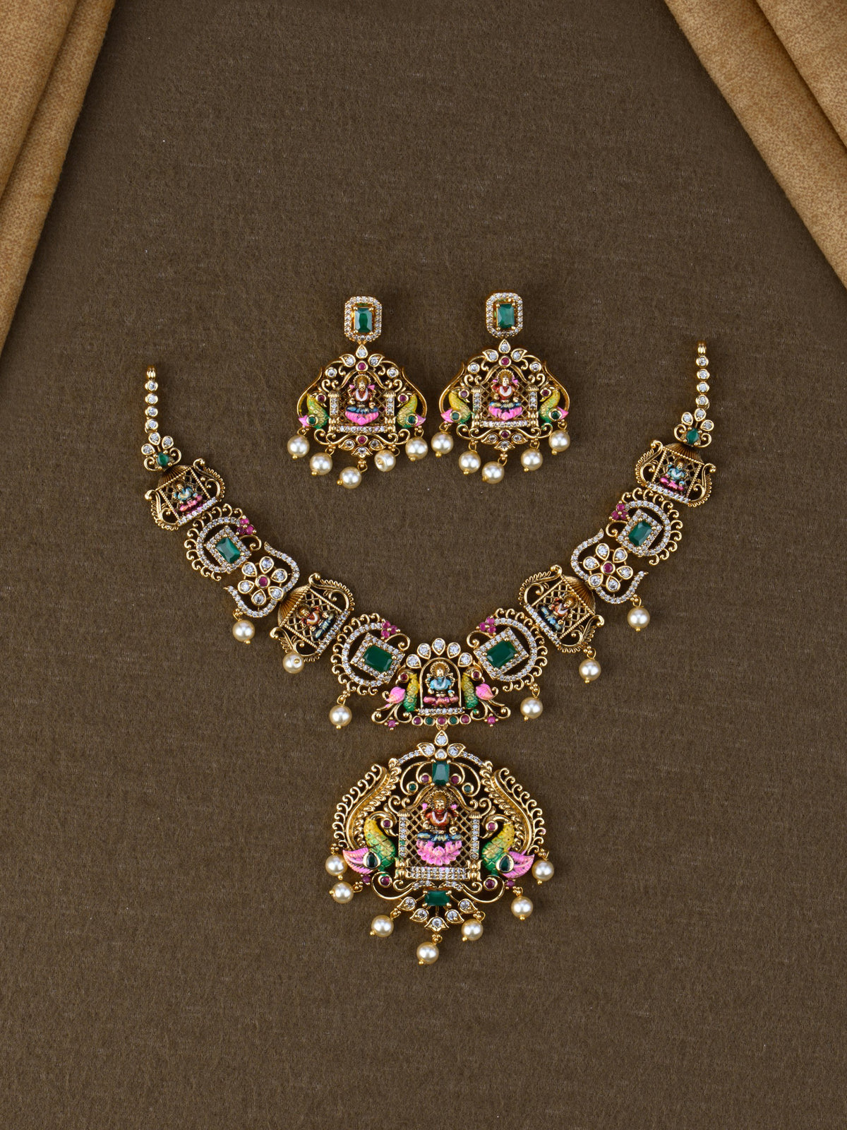 Jhoola Lakshmi Meenakari Necklace Set