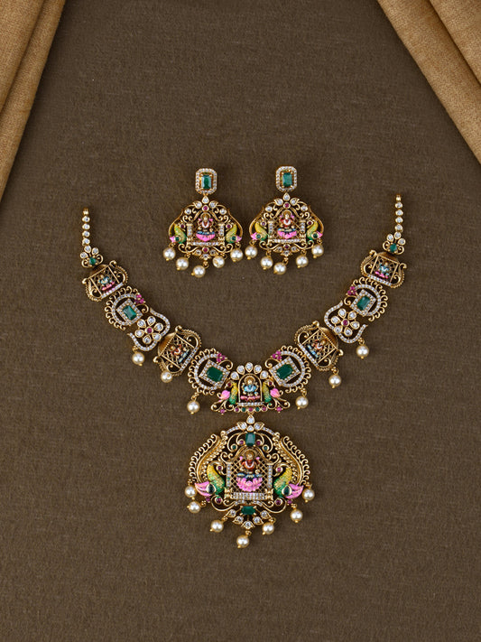 Jhoola Lakshmi Meenakari Necklace Set